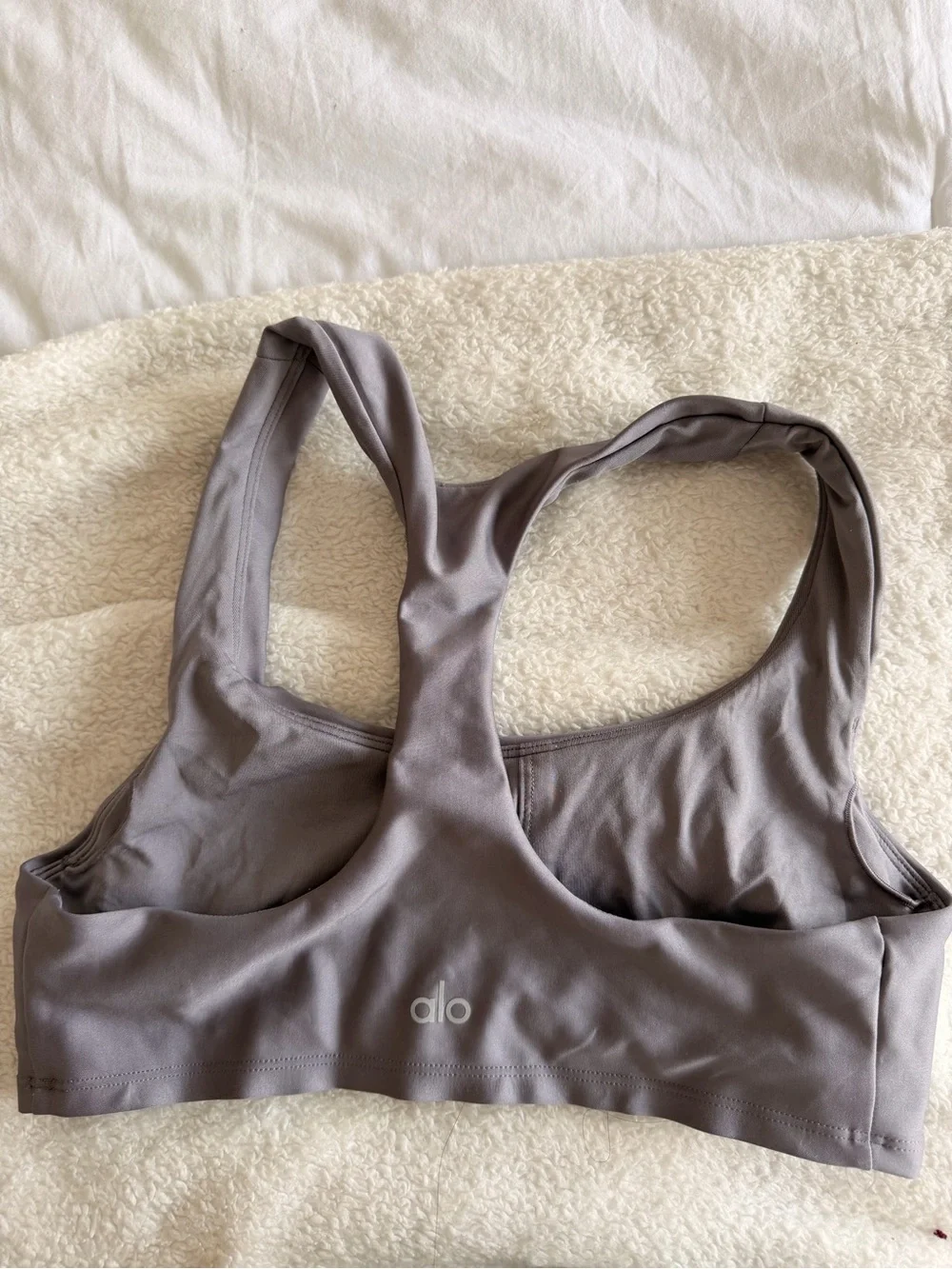 ALO Yoga silver Gray Racerback Sports Bra